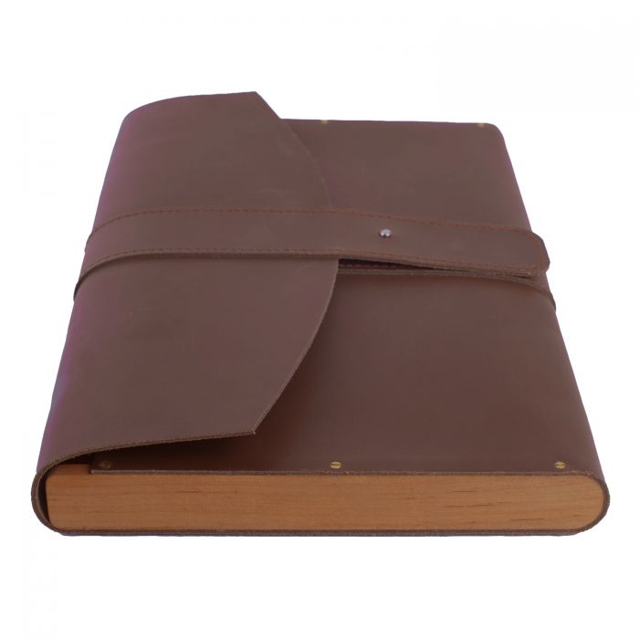 And Sons Messengerbag Dickleder mit Echtholzleiste
