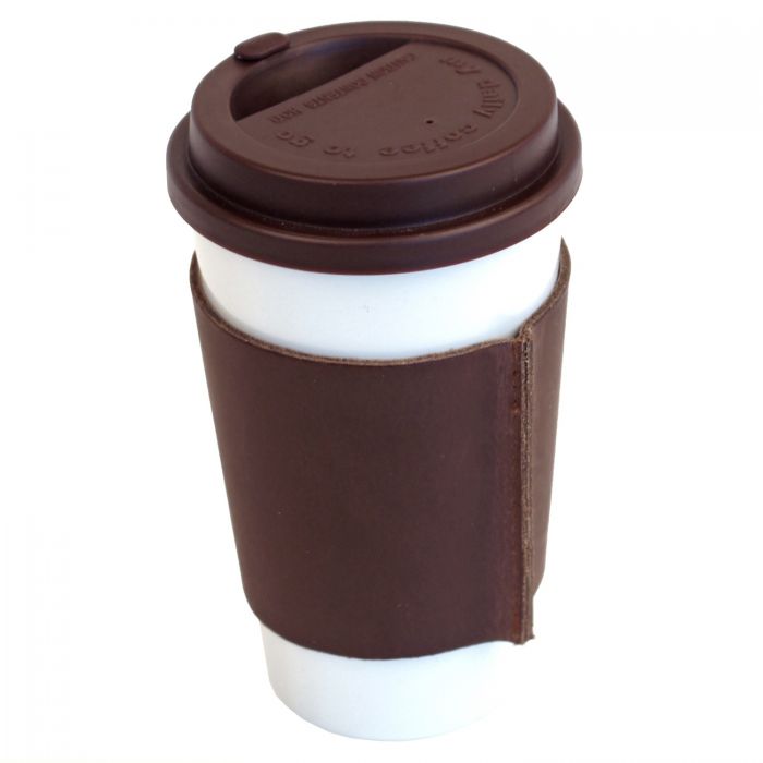 And Sons Kaffeebecher aus Porzellan mit Dickledermanschette