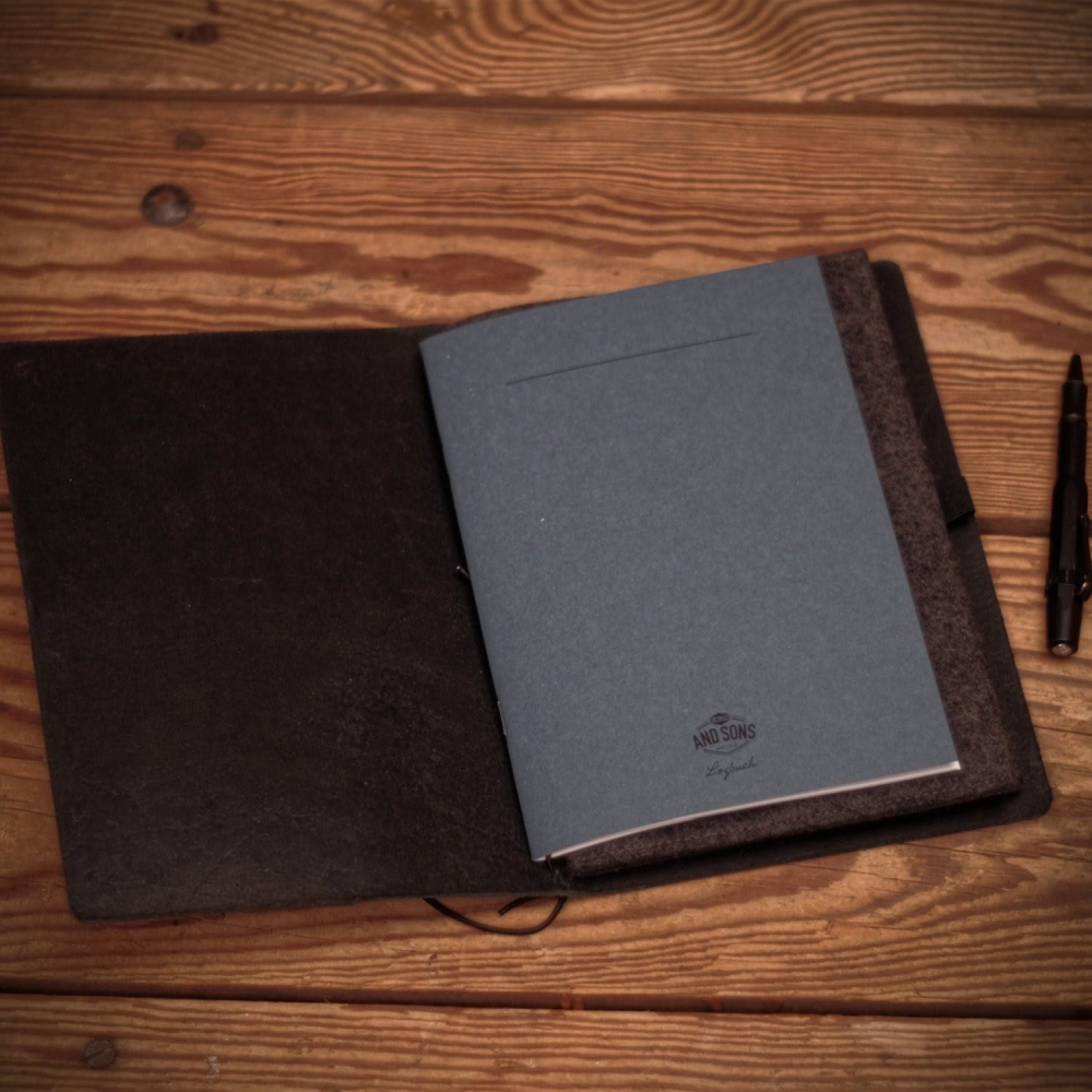And Sons Logbuch - Ledernotizbuch Set A5