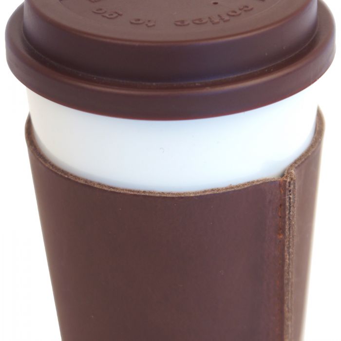 And Sons Kaffeebecher aus Porzellan mit Dickledermanschette