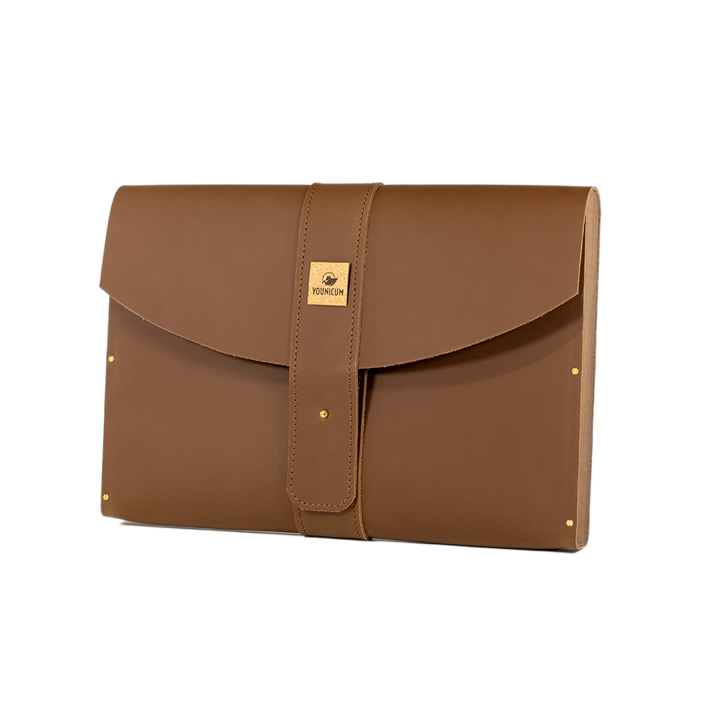 And Sons Messengerbag Dickleder mit Echtholzleiste