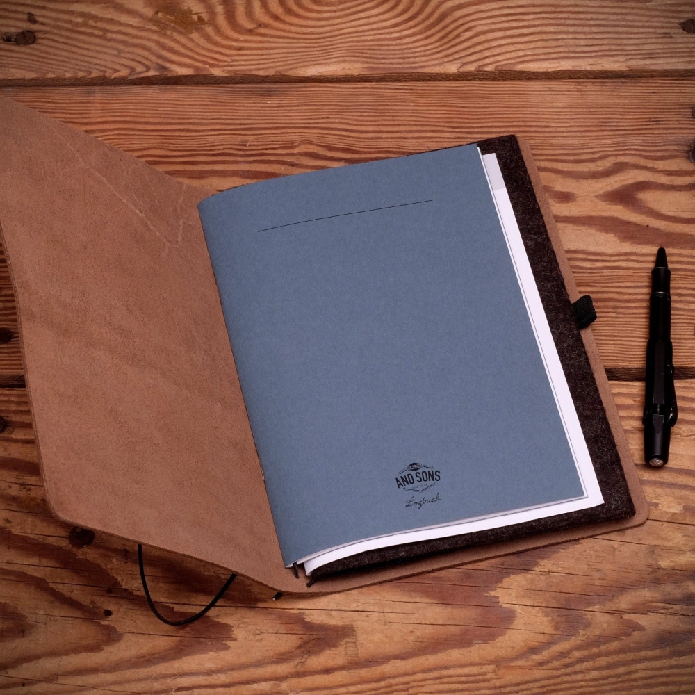 And Sons Logbuch - Ledernotizbuch Set A5