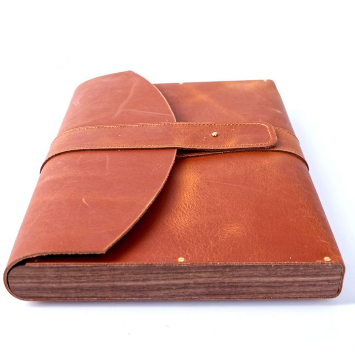 And Sons Messengerbag Dickleder mit Echtholzleiste